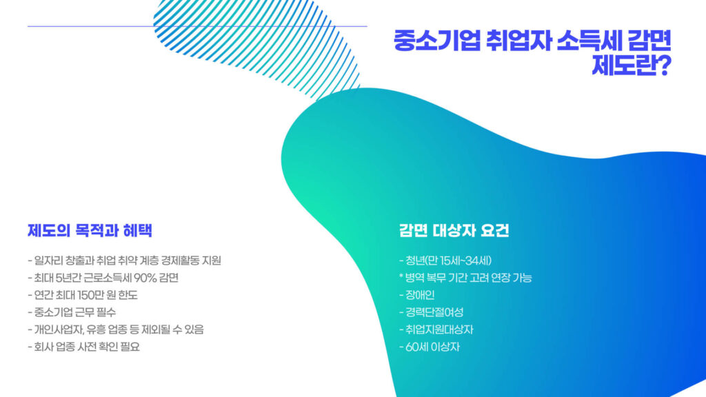 중소기업 소득세 감면