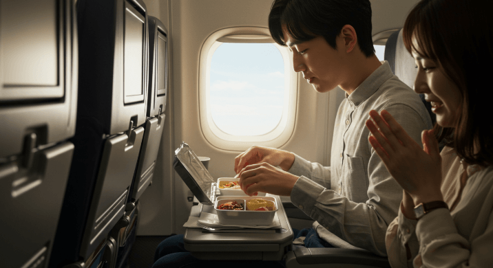 비행기 음식 섭취 