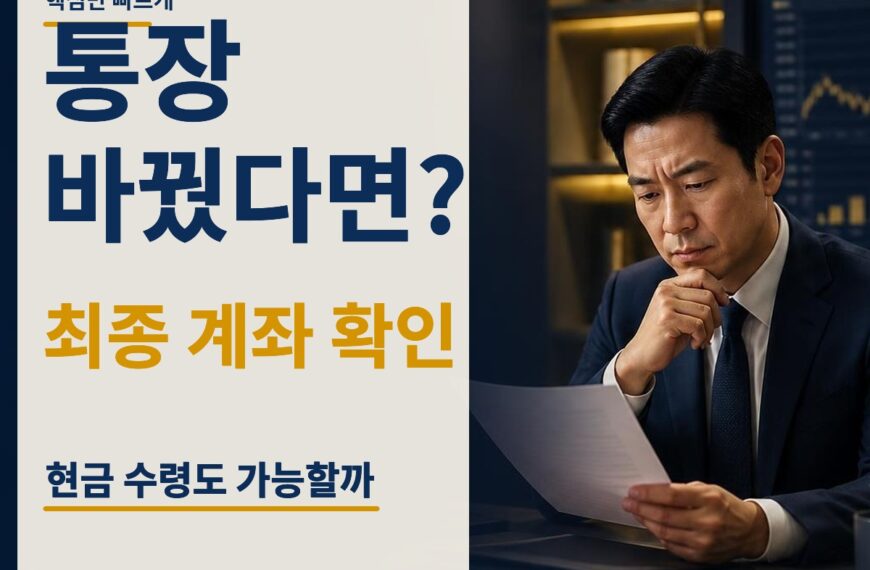근로장려금 신청 서류 통장 바꿨다면?